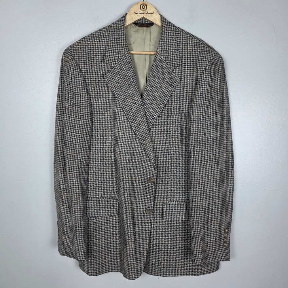 Brooks Brothers Houndstooth Sport Coat Blazer Wool Jacket Men 42S